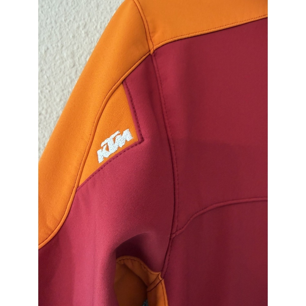 KTM Men's Racing Full Zip Jacket Red Orange Hooded Soft Shell Size Medium - Picture 4 of 10